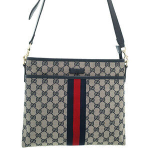 GUCCI Web Line GG Canvas Shoulder Bag